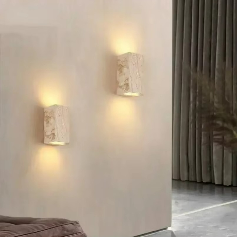 Outdoor Lighting For Front Of House - 노란색 트래버틴 석재 벽걸이 램프 (매장,