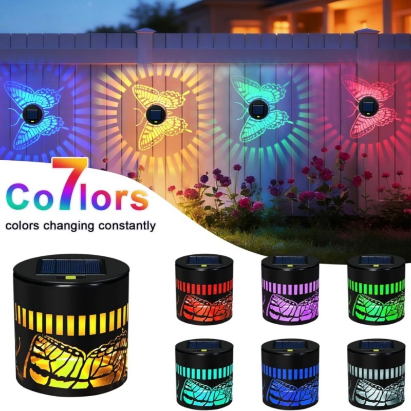 Solar Wall Sconce - 장식용 태양광 나비 조명 정원 벽
