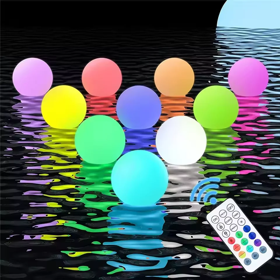 Outdoor Lighting Around Pool - 1-5PCS 16가지 색상의 LED 빛나는 풍선형