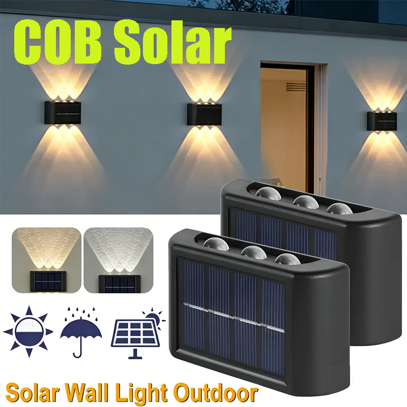 Wall Lighting Outdoor - COB 태양광 벽등, 방수 야외 조명,