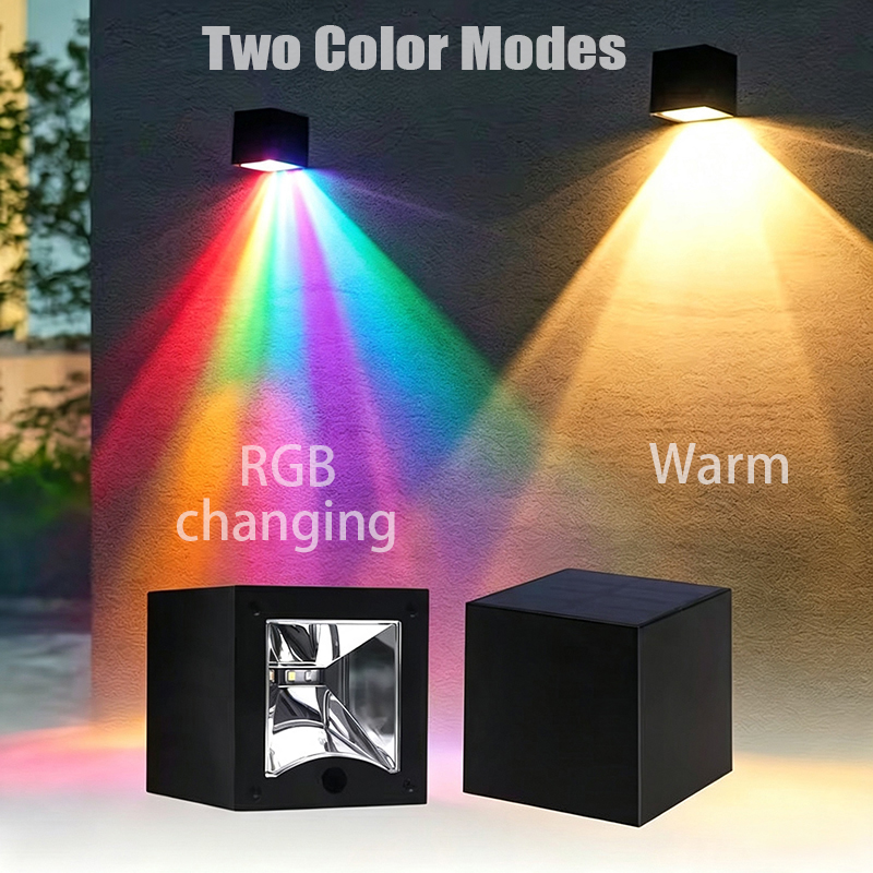 Solar Wall Sconce - 야외 방수 태양광 벽 조명등, 이중