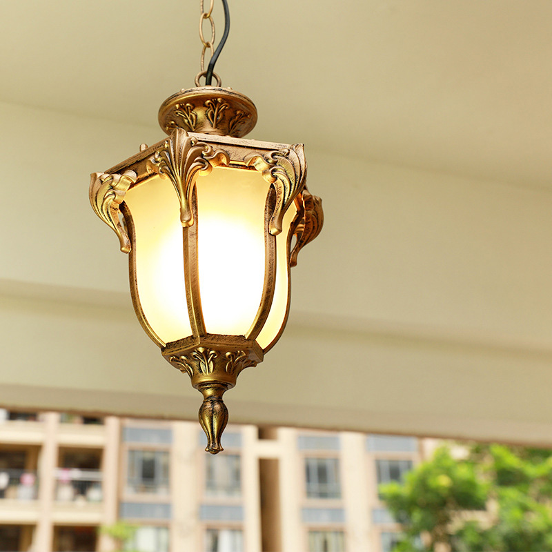 Outdoor Lighting Bronze - 유럽 ​​야외 현관 펜던트 조명 빈티지