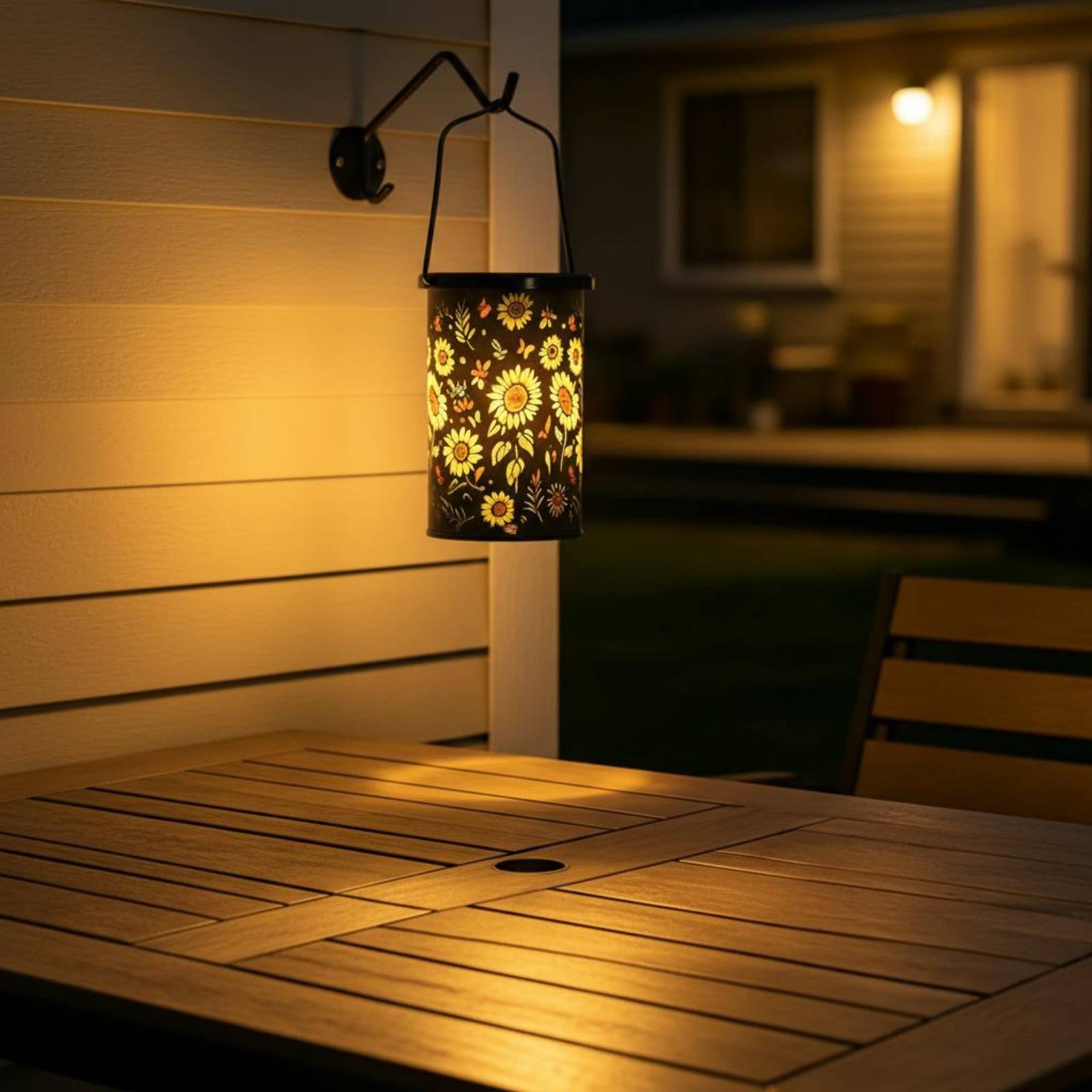 Outdoor Lighting Design - 꽃무늬 랜턴 빈티지 디자인 걸이형 태양광