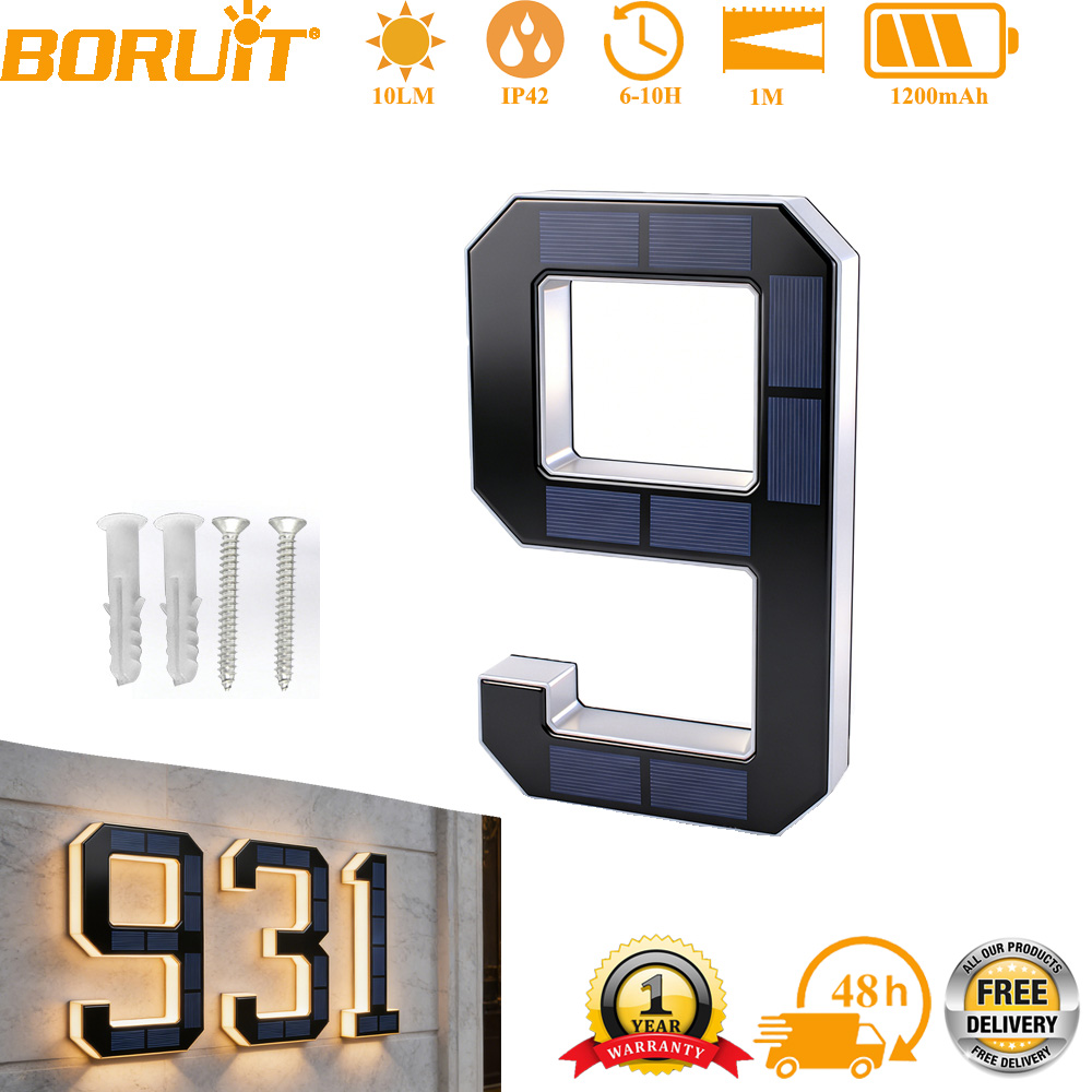 Outdoor Lighting For Front Of House - BORUiT 태양광 LED 집 번호등 방수