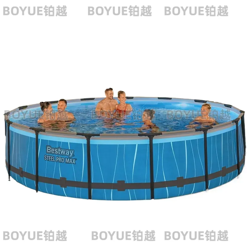 Outdoor Lighting Around Pool - 원형 철제 프레임 지상 수영장 세트