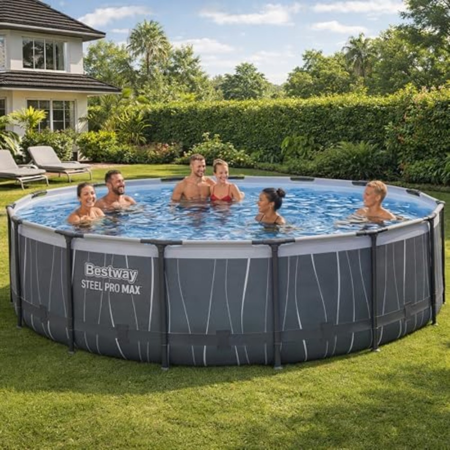 Outdoor Lighting Around Pool - 15피트 x 42인치 지상 수영장, 원형