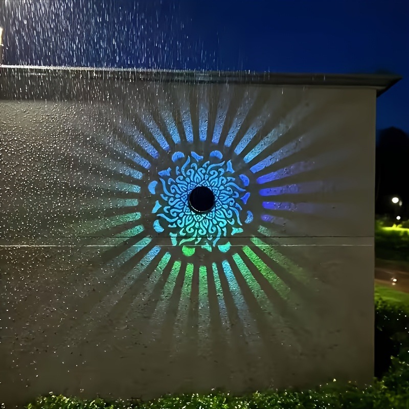 Solar Wall Sconce - 태양광 LED 벽등 만다라 프로젝션 랜턴