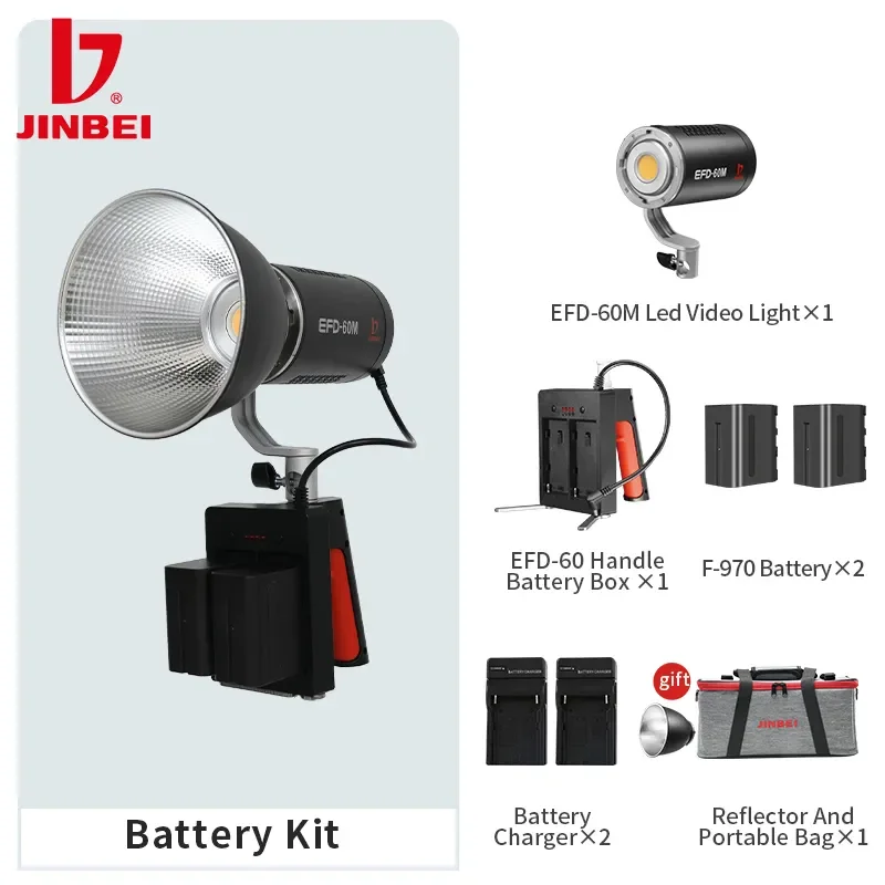 Outdoor Lighting Kit Photography - 진베이 EFD-60M 60W 배터리 키트 LED