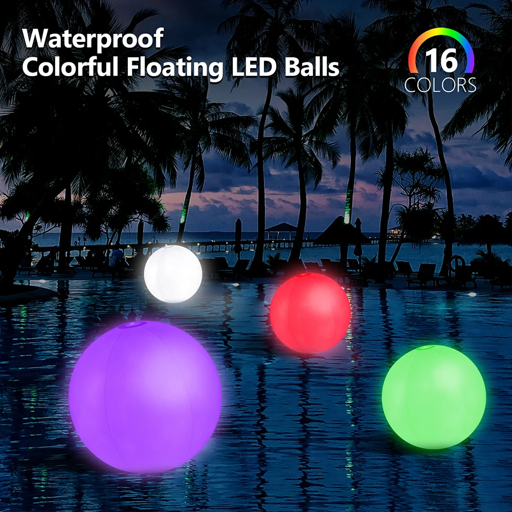 팽창식 수영장 비치 볼, LED 발광 풍선, 여름 수상 - Outdoor Lighting Around Pool 리뷰 및 가격
