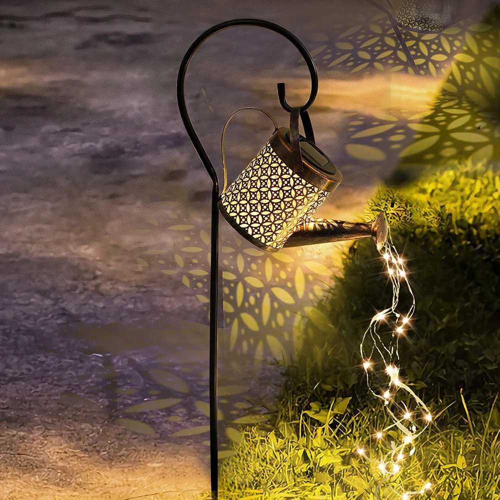 LED 태양 조명 야외 물을 수 빛 매달려 폭포 장식  - Outdoor Lighting Bronze 리뷰 및 가격
