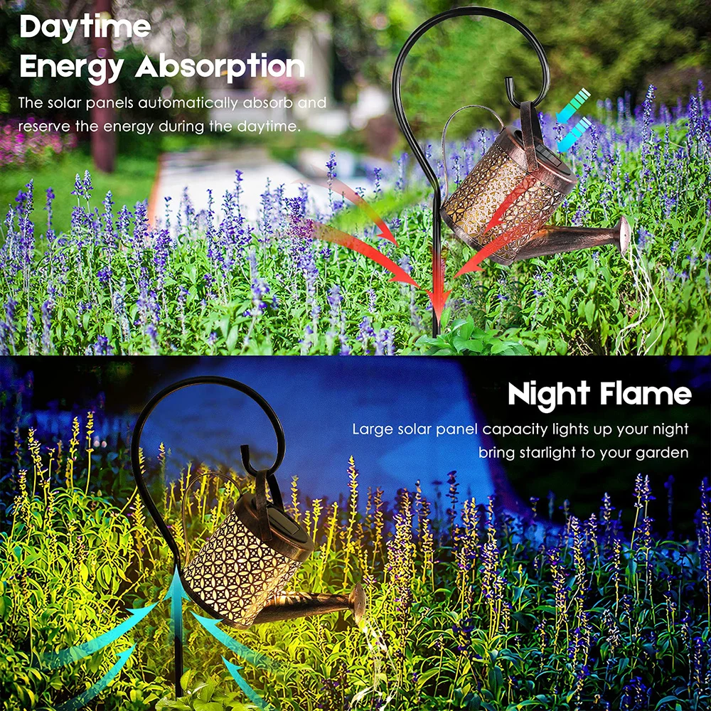 LED 태양 조명 야외 물을 수 빛 매달려 폭포 장식  - Outdoor Lighting Bronze 리뷰 및 가격