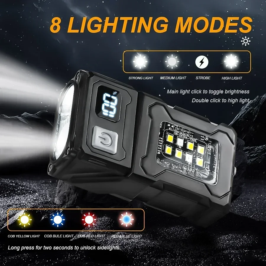 미니 충전식 LED 포켓 손전등 휴대용 측면 COB 토 - Outdoor Lighting Electric 리뷰 및 가격