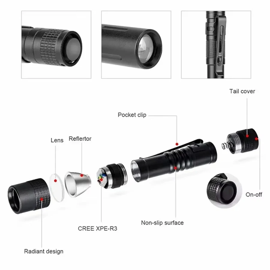 미니 휴대용 LED 손전등 포켓 울트라 브라이트 고광량 - Zinc Outdoor Lighting 리뷰 및 가격