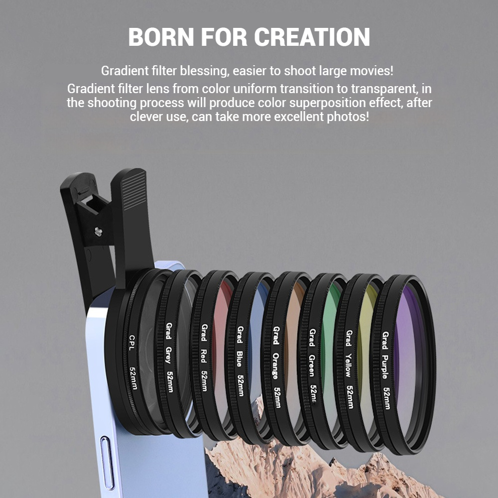52mm 클립온 스마트폰 카메라 필터 키트 CPL 편광 - Outdoor Lighting Kit Photography 리뷰 및 가격