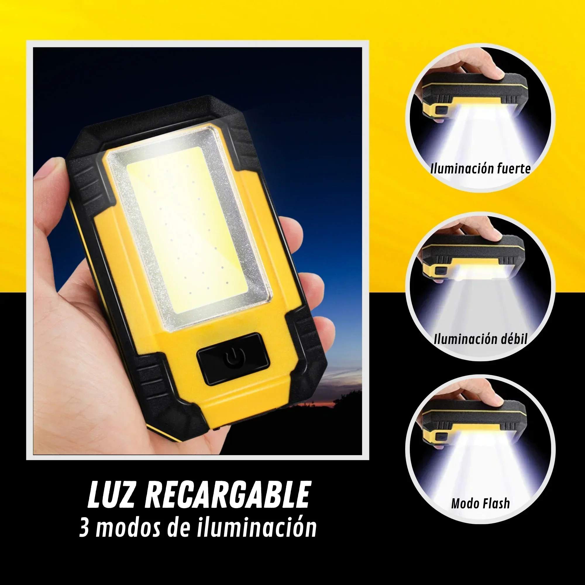 충전식 4000mAh 작업등, 초강력 COB 플래시라이 - Outdoor Lighting Electric 리뷰 및 가격