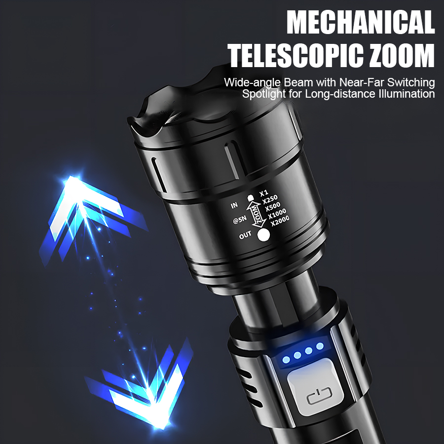 고출력 P50 LED 손전등 USB 충전식 줌 핸드헬드 - Outdoor Lighting Electric 리뷰 및 가격