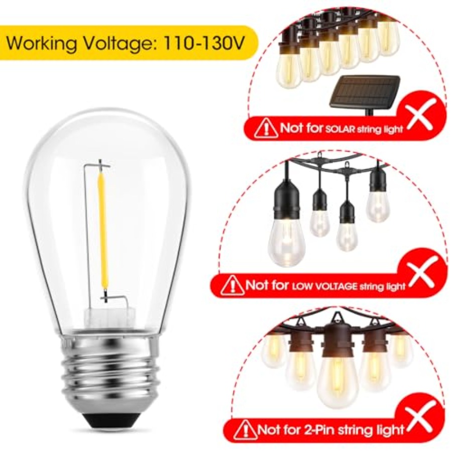 36팩 S14 LED 전구(야외 스트링 조명용), 파티 - Outdoor Lighting Led 리뷰 및 가격