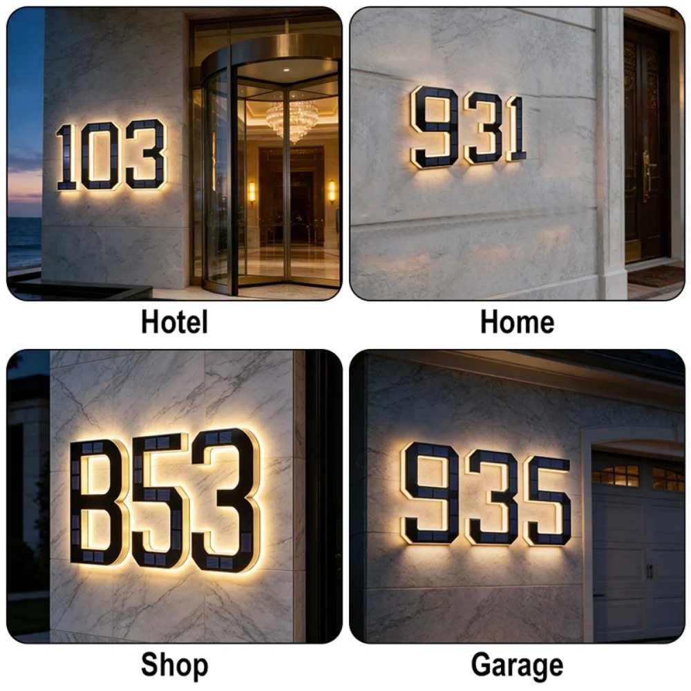 방수 태양광 주택 번호 표시등 LED 주소 표시판, 자 - Solar Wall Sconce 리뷰 및 가격