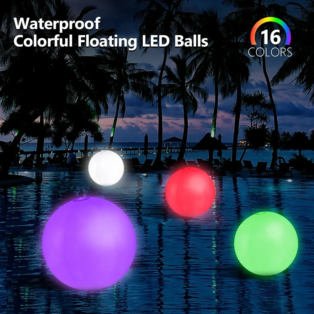 풍선 수영장 비치볼 16색 LED 발광 풍선 비치볼 6 - Outdoor Lighting Around Pool 리뷰 및 가격