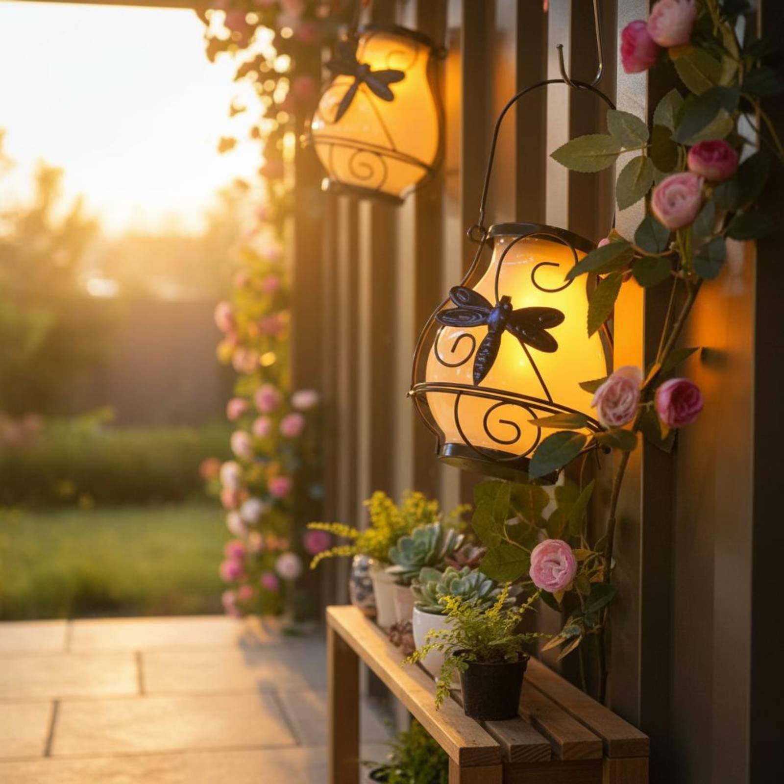 태양열 나비 랜턴 방수 나비 태양열 랜턴 장식용 마당  - Wall Lighting Outdoor 리뷰 및 가격