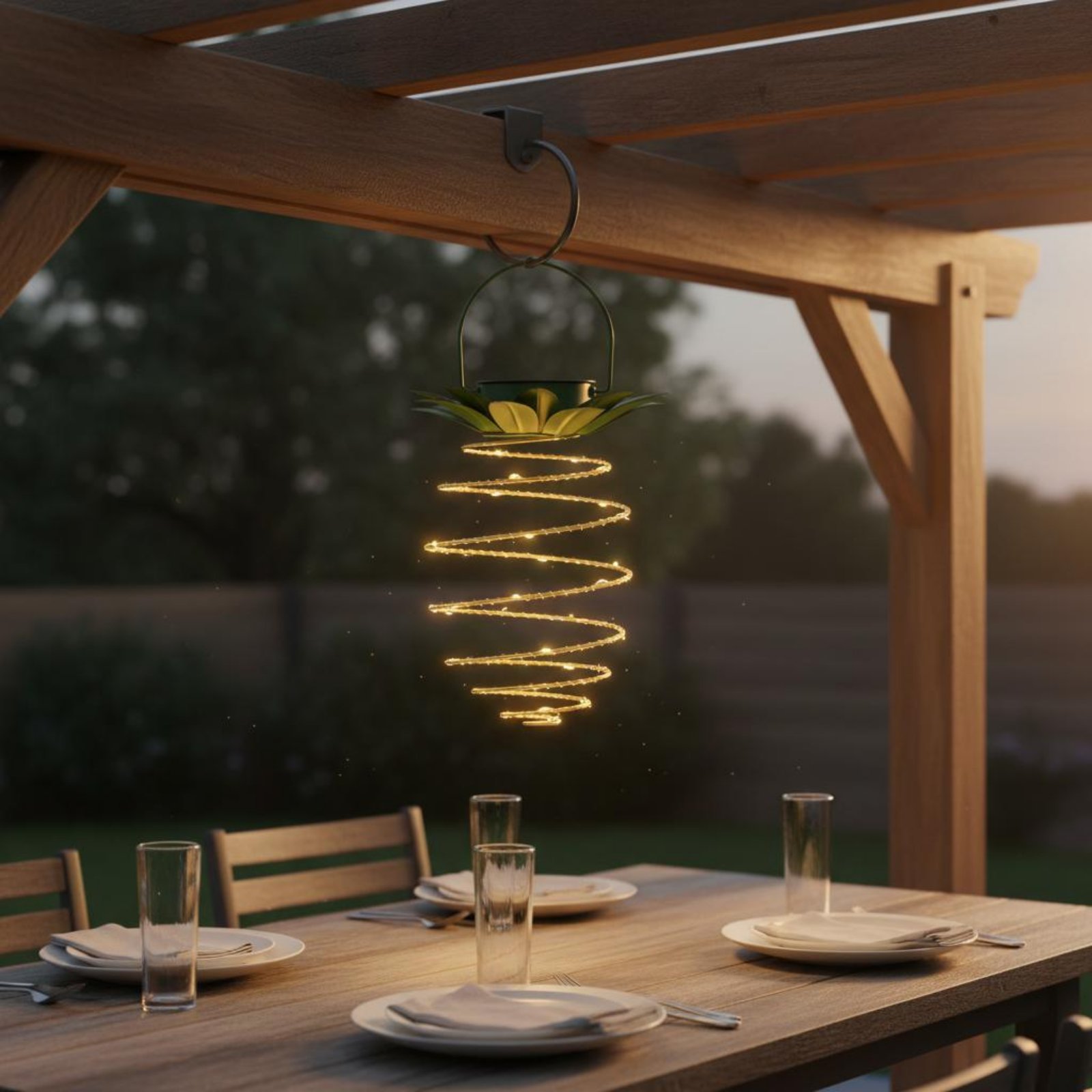 2 조각 태양열 파인애플 램프 방수 파인애플 교수형 랜 - Outdoor Lighting Design 리뷰 및 가격
