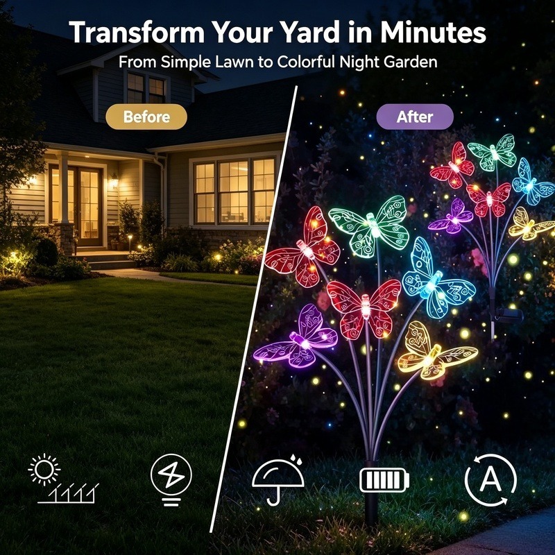 태양광 나비 조명, 방수 LED 정원 장식등 (야외 잔 - Outdoor Lighting Led 리뷰 및 가격
