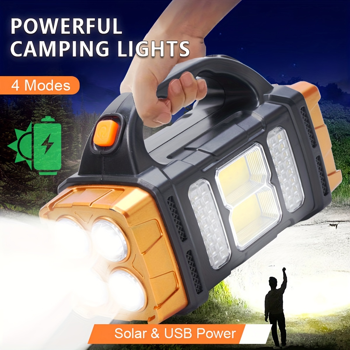 새로운 업그레이드 충전식 고출력 태양광 LED 손전등, - Zinc Outdoor Lighting 리뷰 및 가격