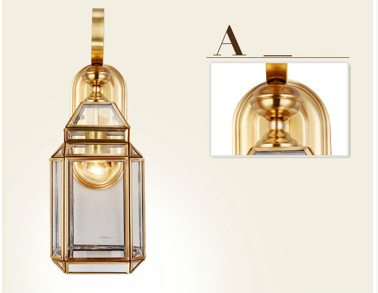 현대 청동 벽 램프, D17cm 야외 방수 황동 벽 스 - Outdoor Lighting Bronze 리뷰 및 가격