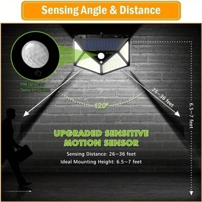 100Led 다기능 태양 램프 야외 정원 장식 모션 센 - Solar Wall Sconce 리뷰 및 가격