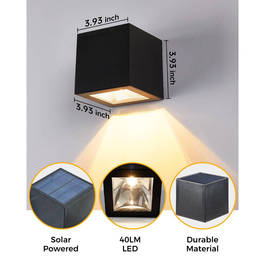 야외 태양광 벽등 사각형 모던 태양광 벽 조명 방수 다 - Solar Wall Sconce 리뷰 및 가격