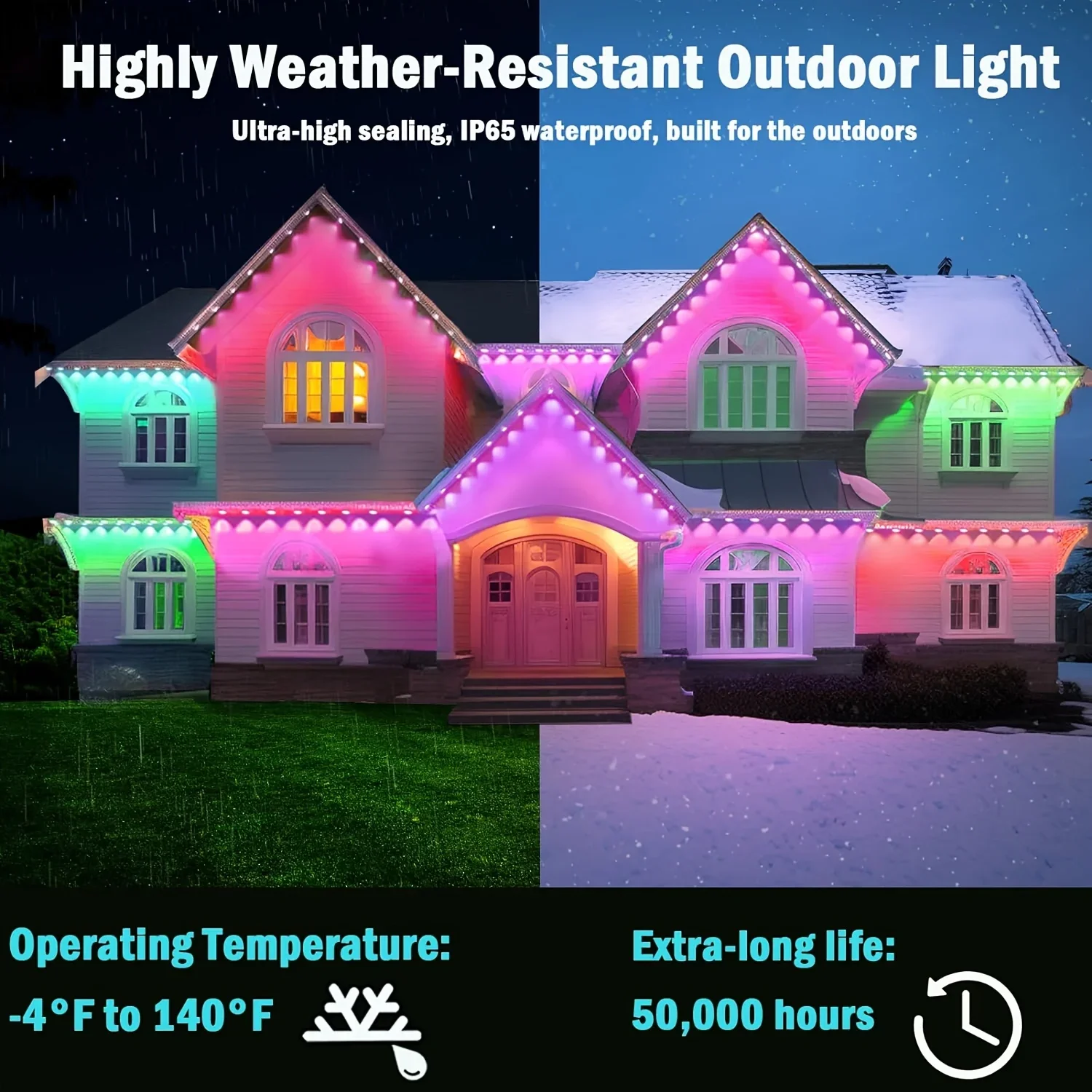 300피트 영구 처마 LED 스마트 RGB 야외 LED - Outdoor Lighting For Front Of House 리뷰 및 가격