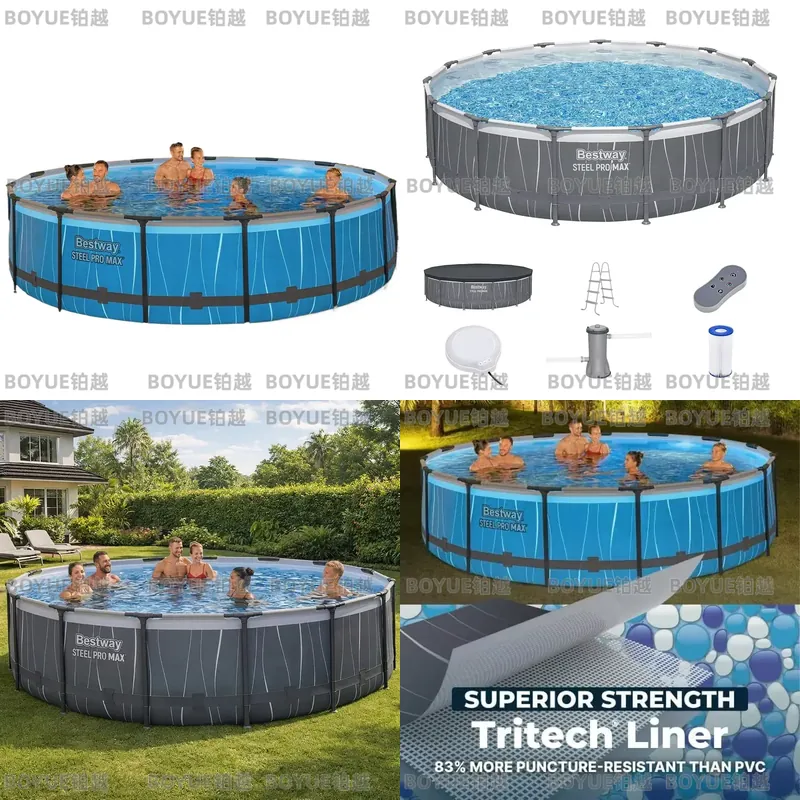 원형 철제 프레임 지상 수영장 세트 (LED 조명 및  - Outdoor Lighting Around Pool 리뷰 및 가격