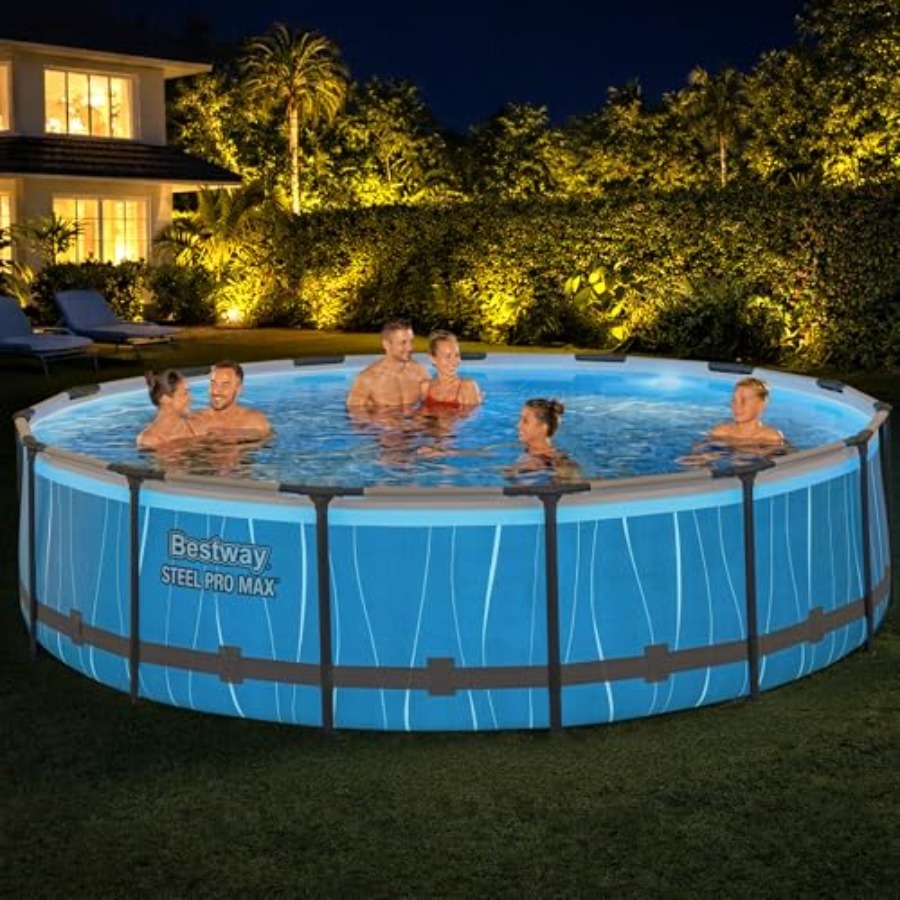 15피트 x 42인치 지상 수영장, 원형 금속 프레임  - Outdoor Lighting Around Pool 리뷰 및 가격