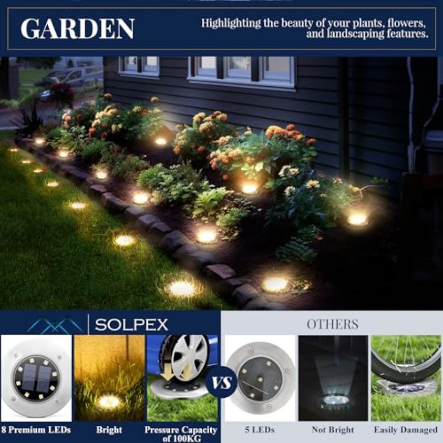 태양광 지상등 태양광 조명 야외 방수 8 LED 태양열 - Outdoor Lighting Led 리뷰 및 가격