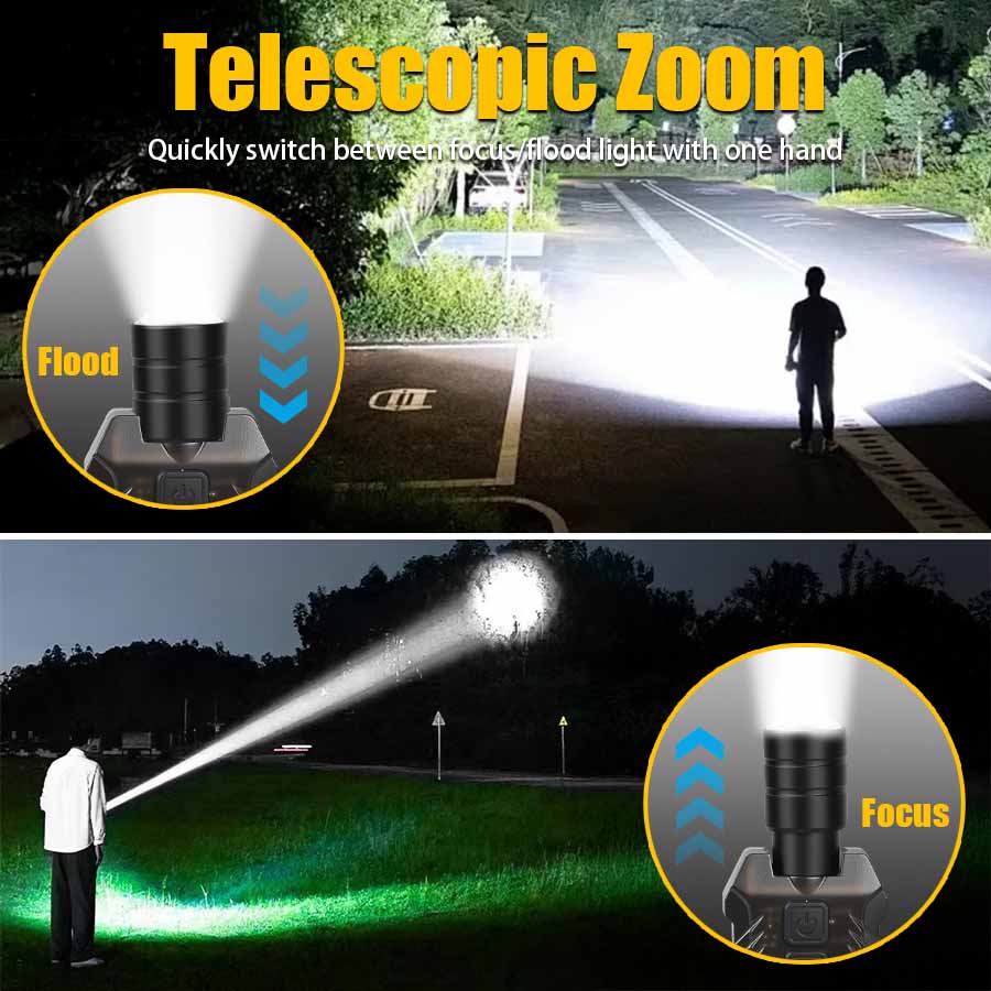 충전식 강력한 EDC 손전등 휴대용 줌 기능 플러드라이 - Led Flood Light 리뷰 및 가격