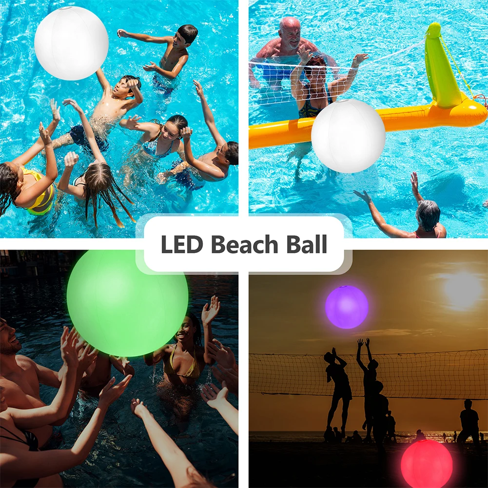 풍선 수영장 비치볼 16색 LED 발광 풍선 비치볼 2 - Outdoor Lighting Around Pool 리뷰 및 가격
